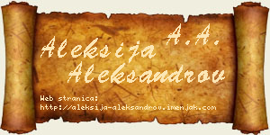 Aleksija Aleksandrov vizit kartica